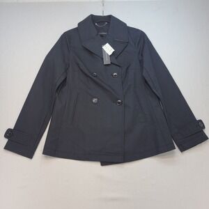 Banana Republic Short Mac Jacket Womens XS Black Peacoat